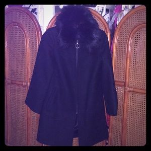 Black wool coat.